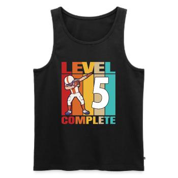 5th Football Birthday Level 5 Complete 5 Years Old - Männer Premium Bio Tank Top - Schwarz - Vorne - Michal (187cm)