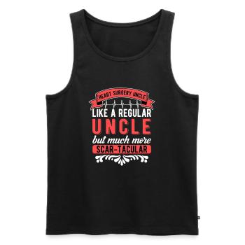 Heart Surgery Uncle Heart Transplant - Men's Premium Organic Tank Top - black - Front - Michal (187cm)