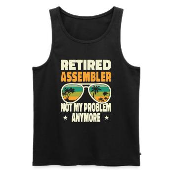 Retired Men Retired Assembler Not My Problem - Männer Premium Bio Tank Top - Schwarz - Vorne - AI Model Male 178 light (178cm)