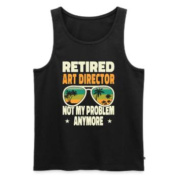 Retired Men Retired Art Director Not My Problem - Männer Premium Bio Tank Top - Schwarz - Vorne - Michal (187cm)