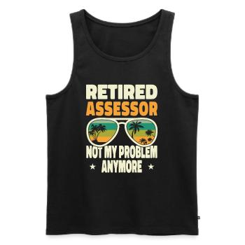 Retired Men Retired Assessor Not My Problem - Männer Premium Bio Tank Top - Schwarz - Vorne - Michal (187cm)