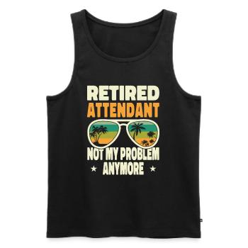 Retired Men Retired Attendant Not My Problem - Männer Premium Bio Tank Top - Schwarz - Vorne - AI Model Male 178 light (178cm)
