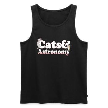 Cute Kawaii Cats And Astronomy Women's Cat and - Men's Premium Organic Tank Top - black - Front - Michal (187cm)