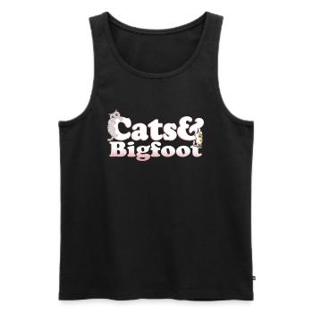 Chats Kawaii mignons et chat pour femmes Bigfoot et - Débardeur bio Premium Homme - noir - Devant - Michal (187cm)