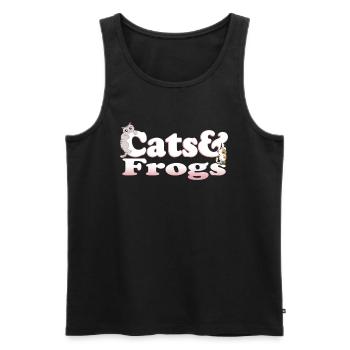 Cute Kawaii Cats And Frogs Women's Cat and Frogs - Männer Premium Bio Tank Top - Schwarz - Vorne - Michal (187cm)