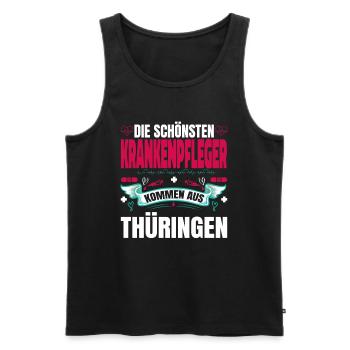 Die Schönsten Krankenpfleger Kommen Aus Thüringen - Männer Premium Bio Tank Top - Schwarz - Vorne - Michal (187cm)