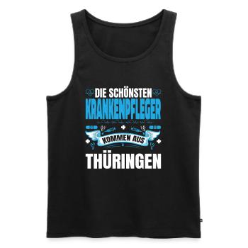 Die Schönsten Krankenpfleger Kommen Aus Thüringen - Männer Premium Bio Tank Top - Schwarz - Vorne - Michal (187cm)