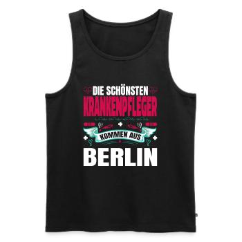 Die Schönsten Krankenpfleger Kommen Aus Berlin - Männer Premium Bio Tank Top - Schwarz - Vorne - Michal (187cm)