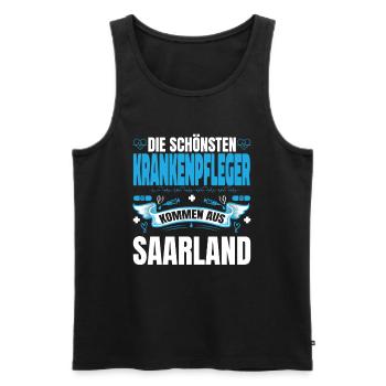 Die Schönsten Krankenpfleger Kommen Aus Saarland - Männer Premium Bio Tank Top - Schwarz - Vorne - Michal (187cm)
