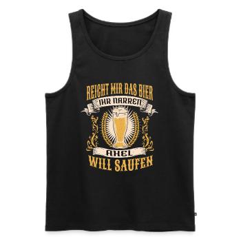 Reicht Mir Das Bier Axel Saufen Namen - Männer Premium Bio Tank Top - Schwarz - Vorne - Michal (187cm)