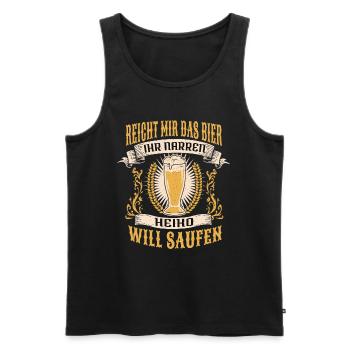Reicht Mir Das Bier Heiko Saufen Namen - Männer Premium Bio Tank Top - Schwarz - Vorne - Michal (187cm)