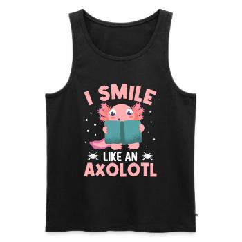 Fantastisch Ich Lächle Wie Ein Axolotl - Männer Premium Bio Tank Top - Schwarz - Vorne - Michal (187cm)