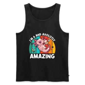 I'm 6 and Axolotly Amazing Drinking Beer - Men's Premium Organic Tank Top - black - Front - Michal (187cm)
