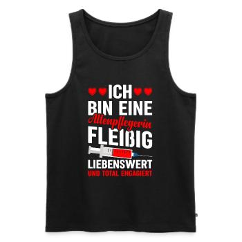 Eine Altenpflegerin Fleißig Liebenswert Und Total - Männer Premium Bio Tank Top - Schwarz - Vorne - Michal (187cm)