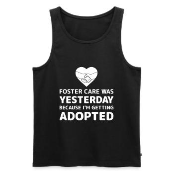 Foster Parents National Adoption Rescue Day Heart - Men's Premium Organic Tank Top - black - Front - AI Model Male 178 light (178cm)
