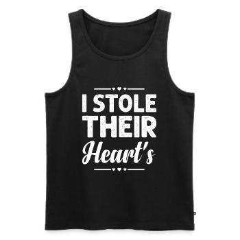 Ich habe ihre Herz-Adoptionstag-Pflegeherzen - Männer Premium Bio Tank Top - Schwarz - Vorne - Michal (187cm)