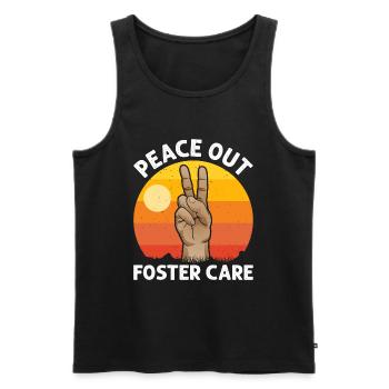 Peace Out Foster Care Keine Auswahlspiele Mehr - Männer Premium Bio Tank Top - Schwarz - Vorne - AI Model Male 178 light (178cm)