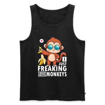 J’adore les singes et les bananes avec Sungla - Débardeur bio Premium Homme - noir - Devant - Michal (187cm)