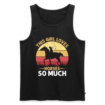 Dieses Mädchen Liebt Pferde So Sehr - Männer Premium Bio Tank Top - Schwarz - Vorne - AI Model Male 178 light (178cm)