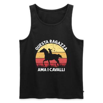 Dieses Mädchen Liebt Pferde Reiten - Männer Premium Bio Tank Top - Schwarz - Vorne - AI Model Male 178 light (178cm)