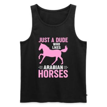 Only a guy who likes Arabian horses culture - Men's Premium Organic Tank Top - black - Front - AI Model Male 178 light (178cm)