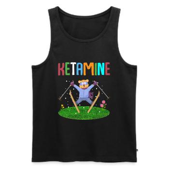 Ketamine Skiing Jumping Bear - Men's Premium Organic Tank Top - black - Front - AI Model Male 178 light (178cm)