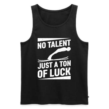 Kein Talent, Nur Eine Menge Glück Beim Skispringen - Männer Premium Bio Tank Top - Schwarz - Vorne - Michal (187cm)