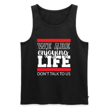Wochenende mit Freunden in Gruppe Party Trinken - Männer Premium Bio Tank Top - Schwarz - Vorne - Michal (187cm)