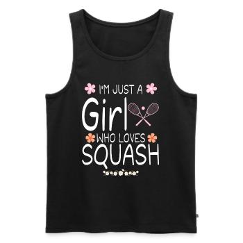 I m Just A Girl Who Loves Squash - Men's Premium Organic Tank Top - black - Front - AI Model Male 178 light (178cm)
