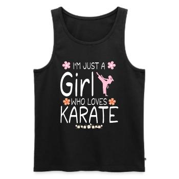 Ich bin nur ein Mädchen, das Karate liebt T-Shirt - Männer Premium Bio Tank Top - Schwarz - Vorne - Michal (187cm)