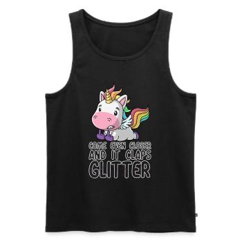 Even closer it claps glitter unicorn gift - Men's Premium Organic Tank Top - black - Front - AI Model Male 178 light (178cm)