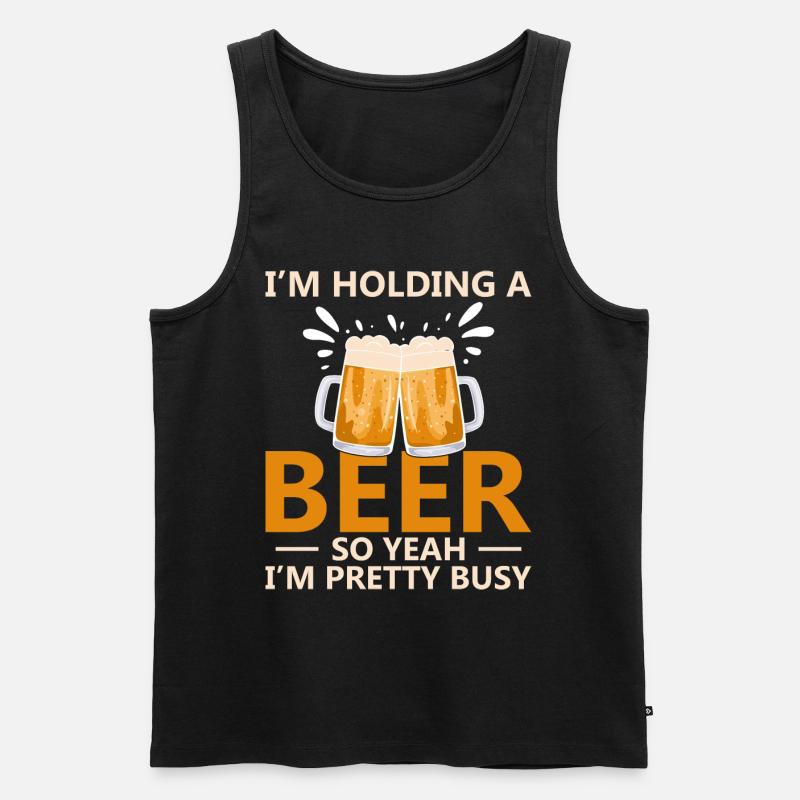 Lustiger Bier Spruch Bier Trinker - Männer Premium Bio Tank Top - Schwarz