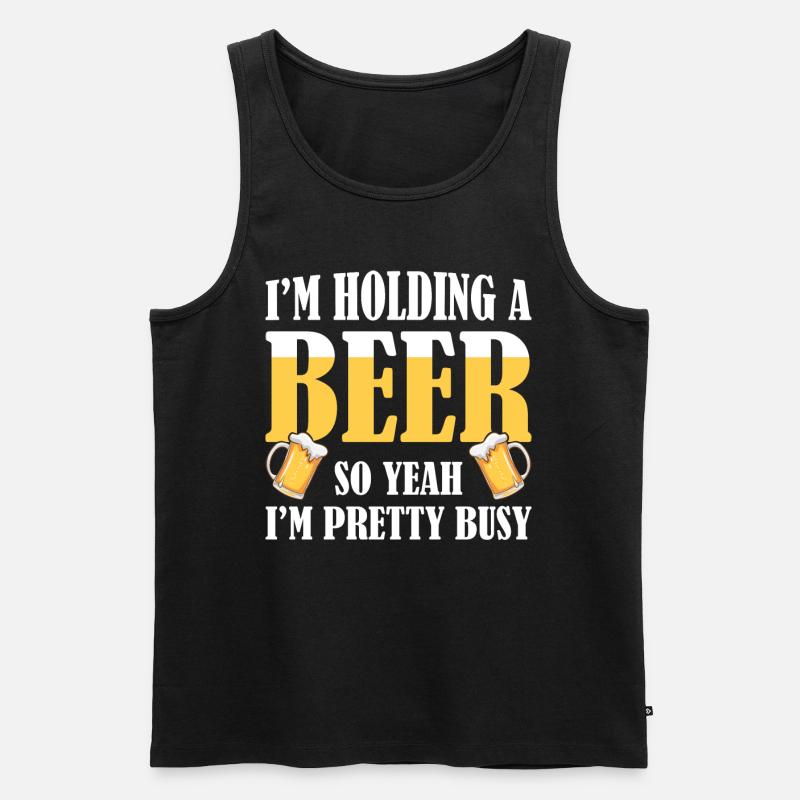 Lustiger Bier Spruch Bier Trinker - Männer Premium Bio Tank Top - Schwarz