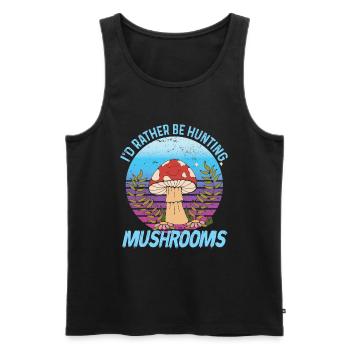 Cueilleurs de champignons et amis champignons - Débardeur bio Premium Homme - noir - Devant - Michal (187cm)