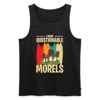 Mushroom pickers and mushroom friends - Men's Premium Organic Tank Top - black - Front - Michal (187cm)