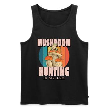 Pilzsammler und Pilz Freunde - Männer Premium Bio Tank Top - Schwarz - Vorne - Michal (187cm)
