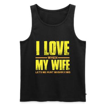 Mushroom pickers and mushroom friends - Men's Premium Organic Tank Top - black - Front - Michal (187cm)