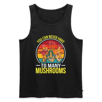 Cueilleurs de champignons et amis champignons - Débardeur bio Premium Homme - noir - Devant - Michal (187cm)