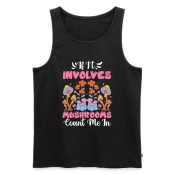 Mushroom pickers and mushroom friends - Men's Premium Organic Tank Top - black - Front - Michal (187cm)