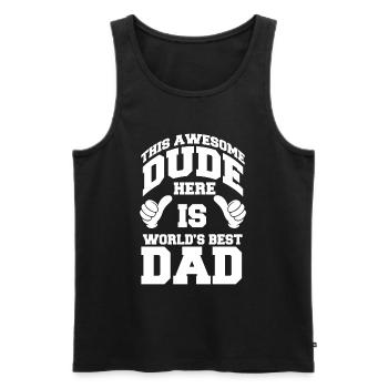 Father's Day gift for dad for Men's Day - Men's Premium Organic Tank Top - black - Front - Michal (187cm)