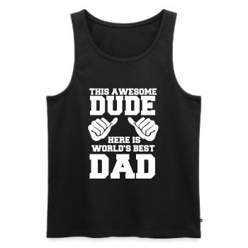 Cadeau de fête des pères pour papa pour la fête des hommes - Débardeur bio Premium Homme - noir - Devant - Michal (187cm)