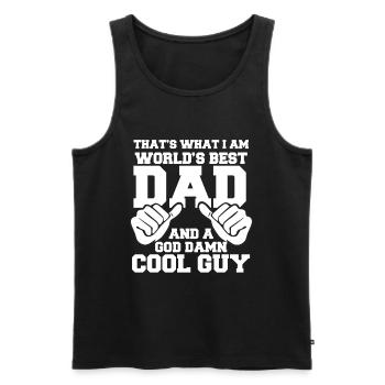 Cadeau de fête des pères pour papa pour la fête des hommes - Débardeur bio Premium Homme - noir - Devant - Michal (187cm)