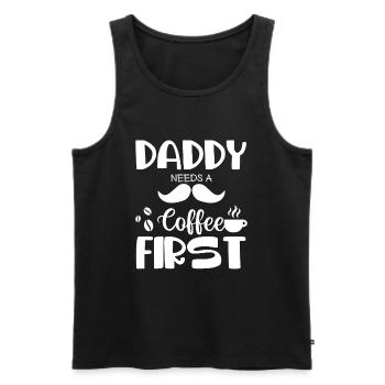Cadeau de fête des pères pour papa pour la fête des hommes - Débardeur bio Premium Homme - noir - Devant - Michal (187cm)