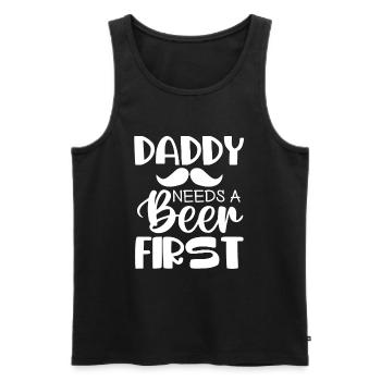 Cadeau de fête des pères pour papa pour la fête des hommes - Débardeur bio Premium Homme - noir - Devant - Michal (187cm)