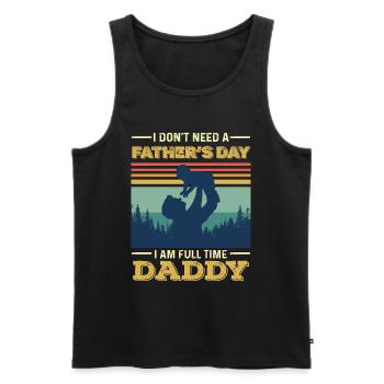 Cadeau de fête des pères pour papa pour la fête des hommes - Débardeur bio Premium Homme - noir - Devant - Michal (187cm)