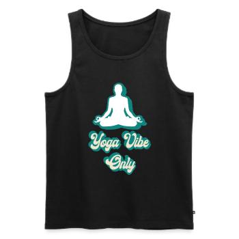 Meditation, Zen Yoga and Pilates - Men's Premium Organic Tank Top - black - Front - Michal (187cm)