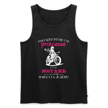 C'est compliqué d'être une Princesse et une motard - Débardeur bio Premium Homme - noir - Devant - Michal (187cm)