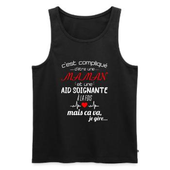 pas parfaite aide-soignante;cadeau aide soignante - Débardeur bio Premium Homme - noir - Devant - Michal (187cm)