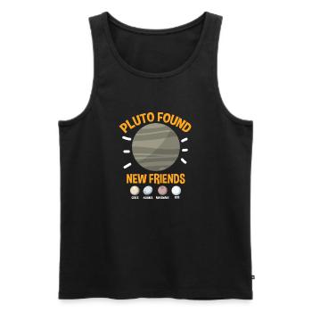 Sonnensystem Pluto Hat Neue Freunde Gefunden - Männer Premium Bio Tank Top - Schwarz - Vorne - Michal (187cm)