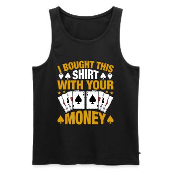 Jeu de cartes Joueur de cartes Poker - Débardeur bio Premium Homme - noir - Devant - Michal (187cm)